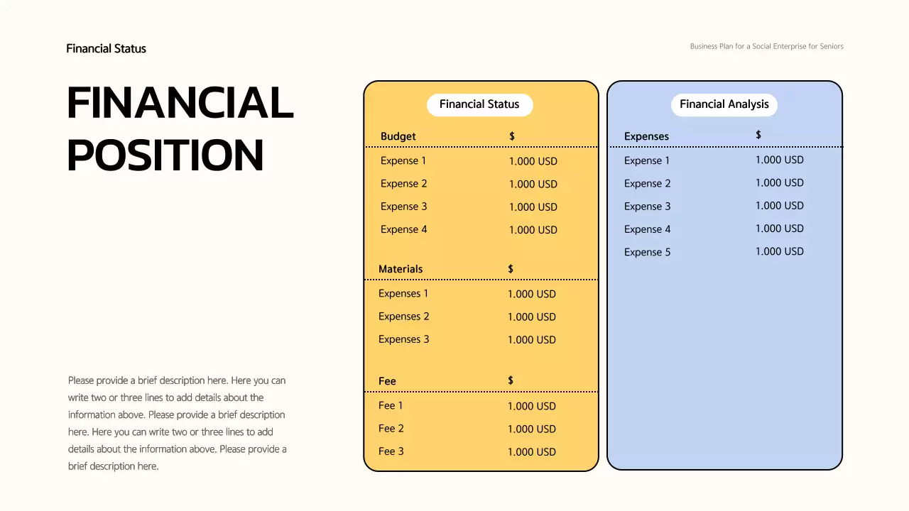 노란색 최소 비즈니스 계획 문서 프레젠테이션