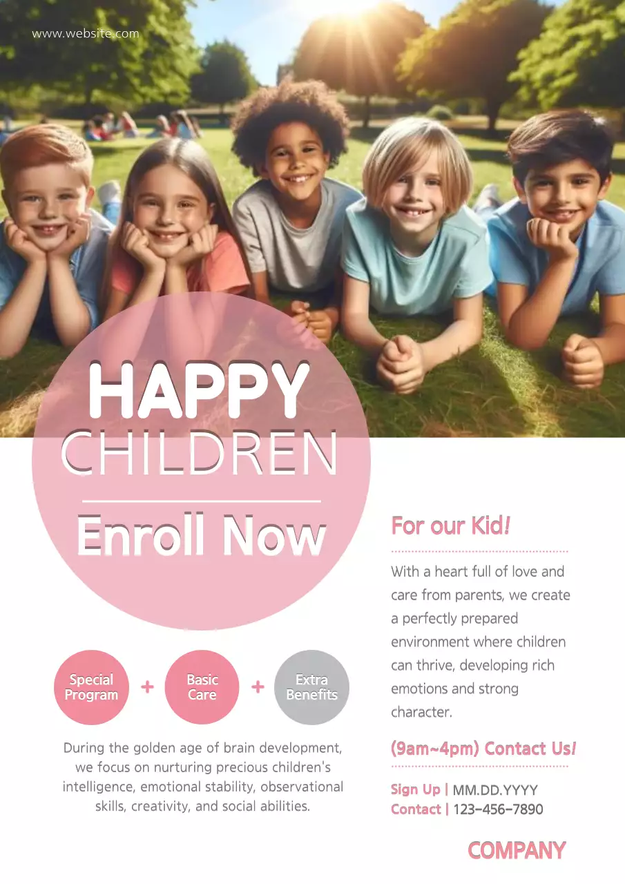Pink Modern Children Promotion Poster
