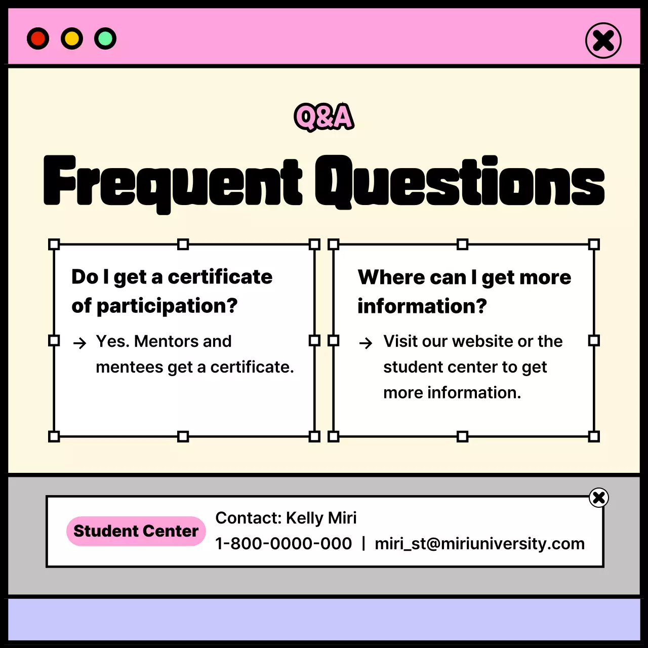 College life theme with pink and purple window concept