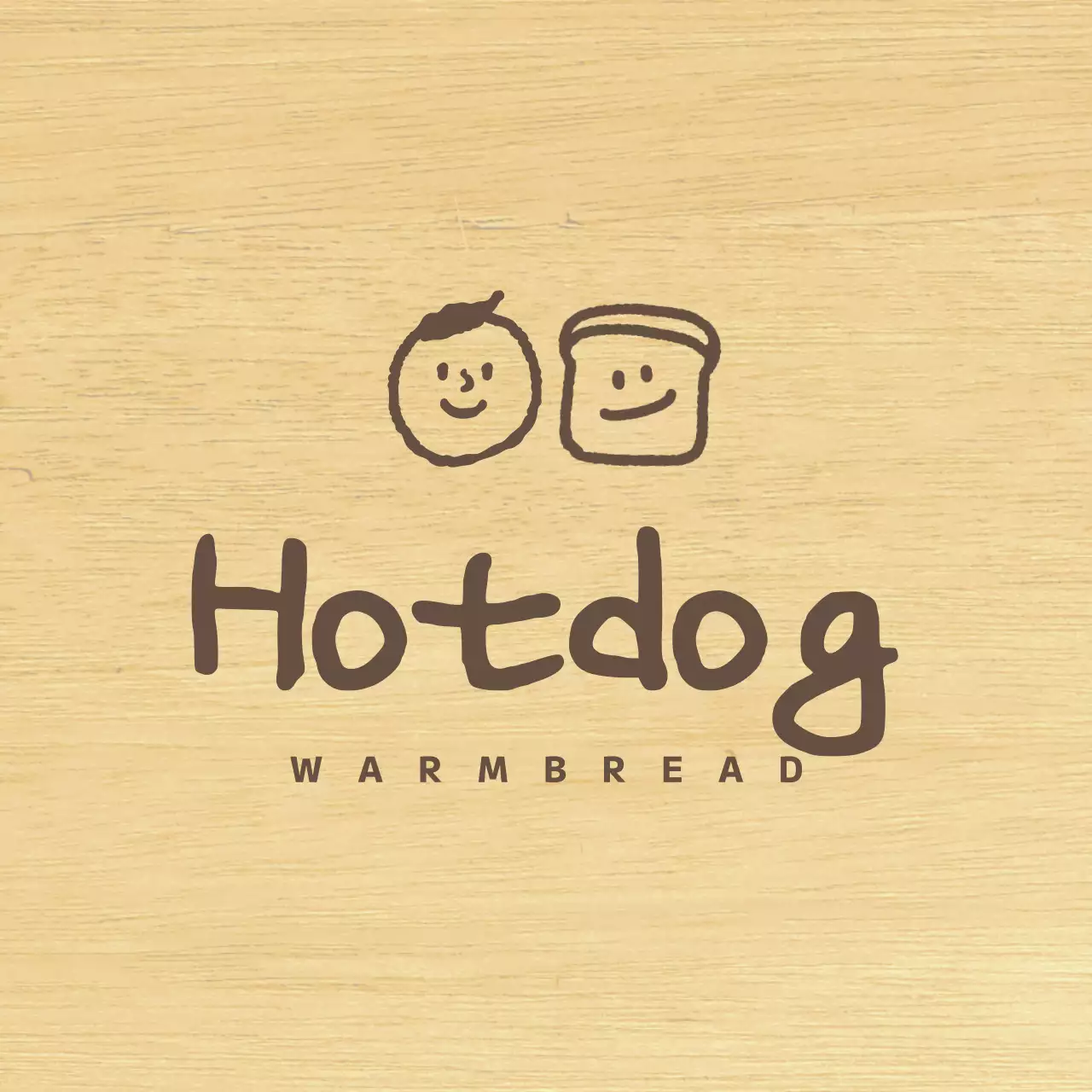 Bakery style with brown, drawn people and bread illustrations