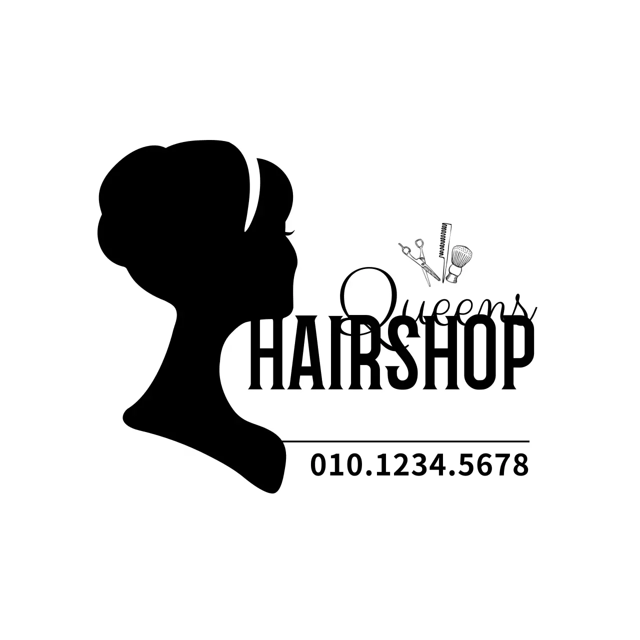 Black Minimal Hairshop Advertisement Banner