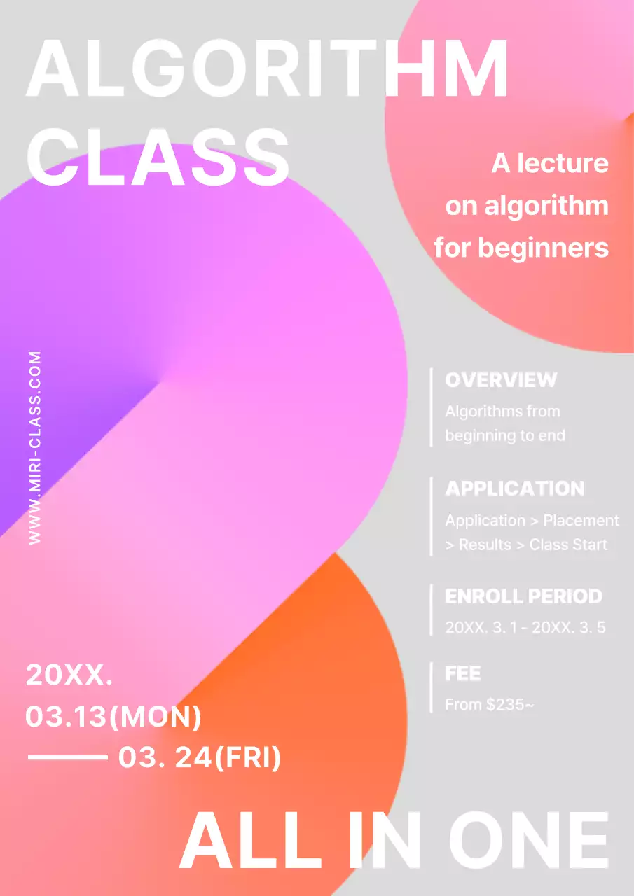 Apply for the Purple and Orange Gradient Algorithm class