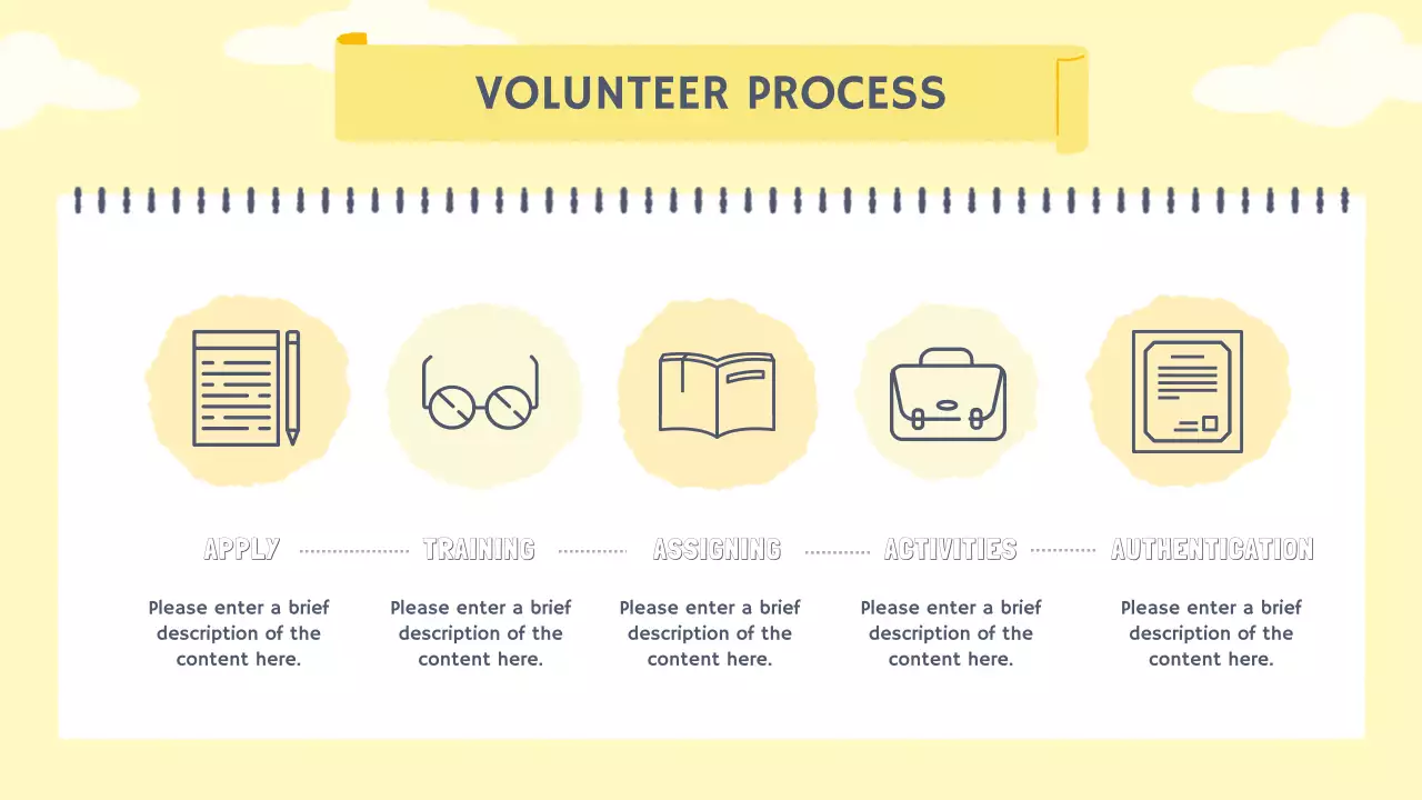 Yellow Simple Volunteer Training Guide Presentation