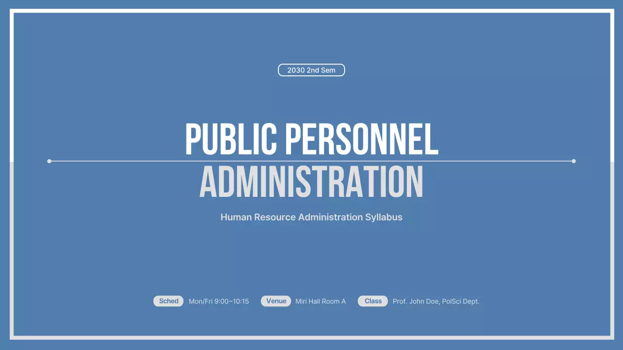 Blue Professional Course Syllabus Presentation