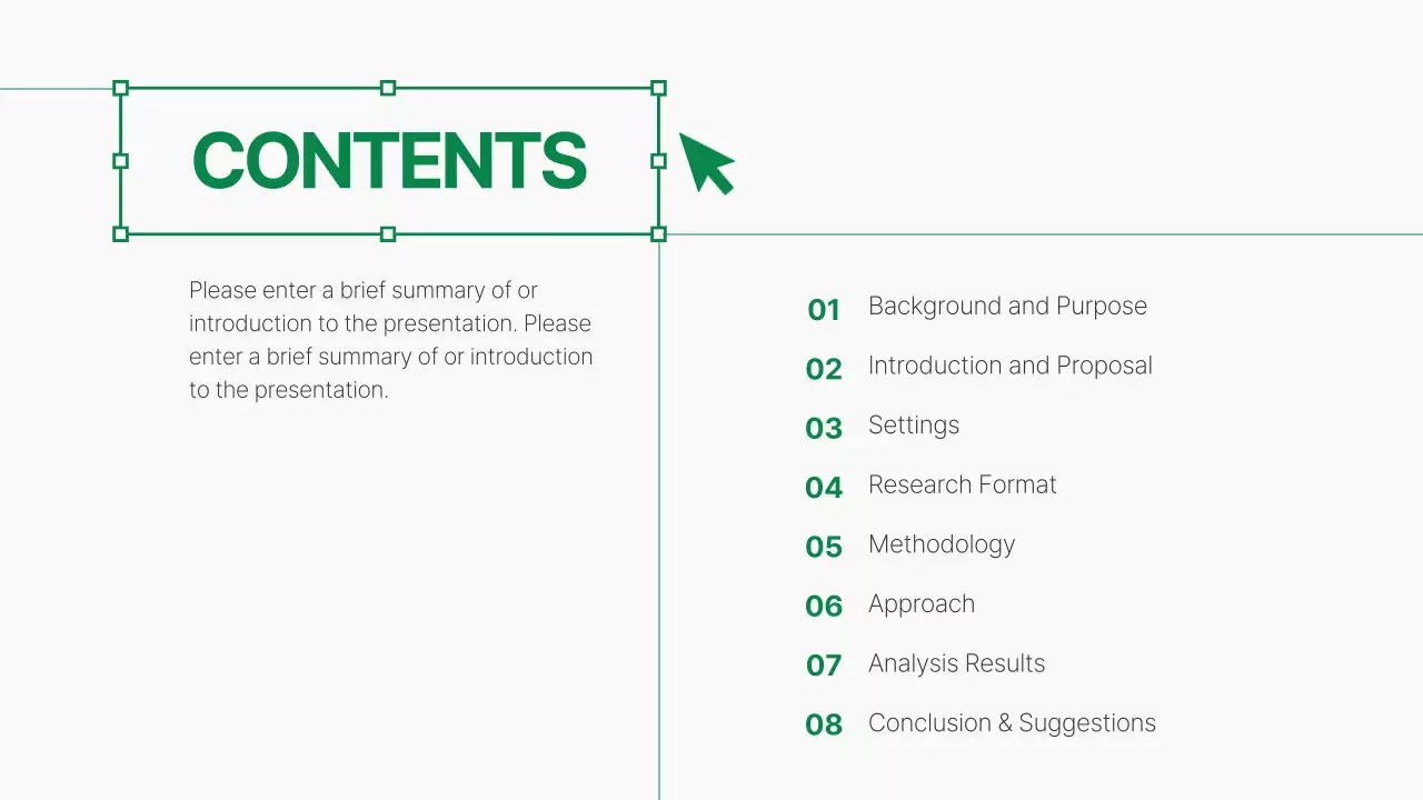 초록색 깔끔한 선 강조의 논문 발표