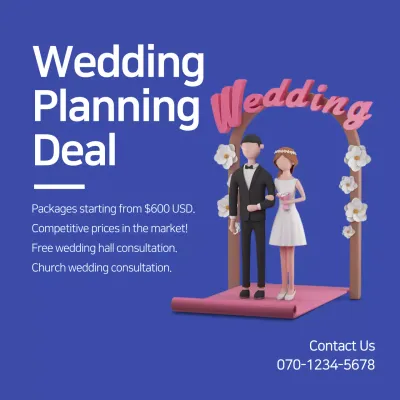 Blue Modern Wedding Promotion Instagram Post