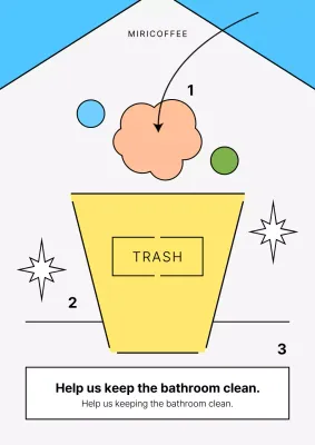 Throw away blue and yellow store restroom paper towels