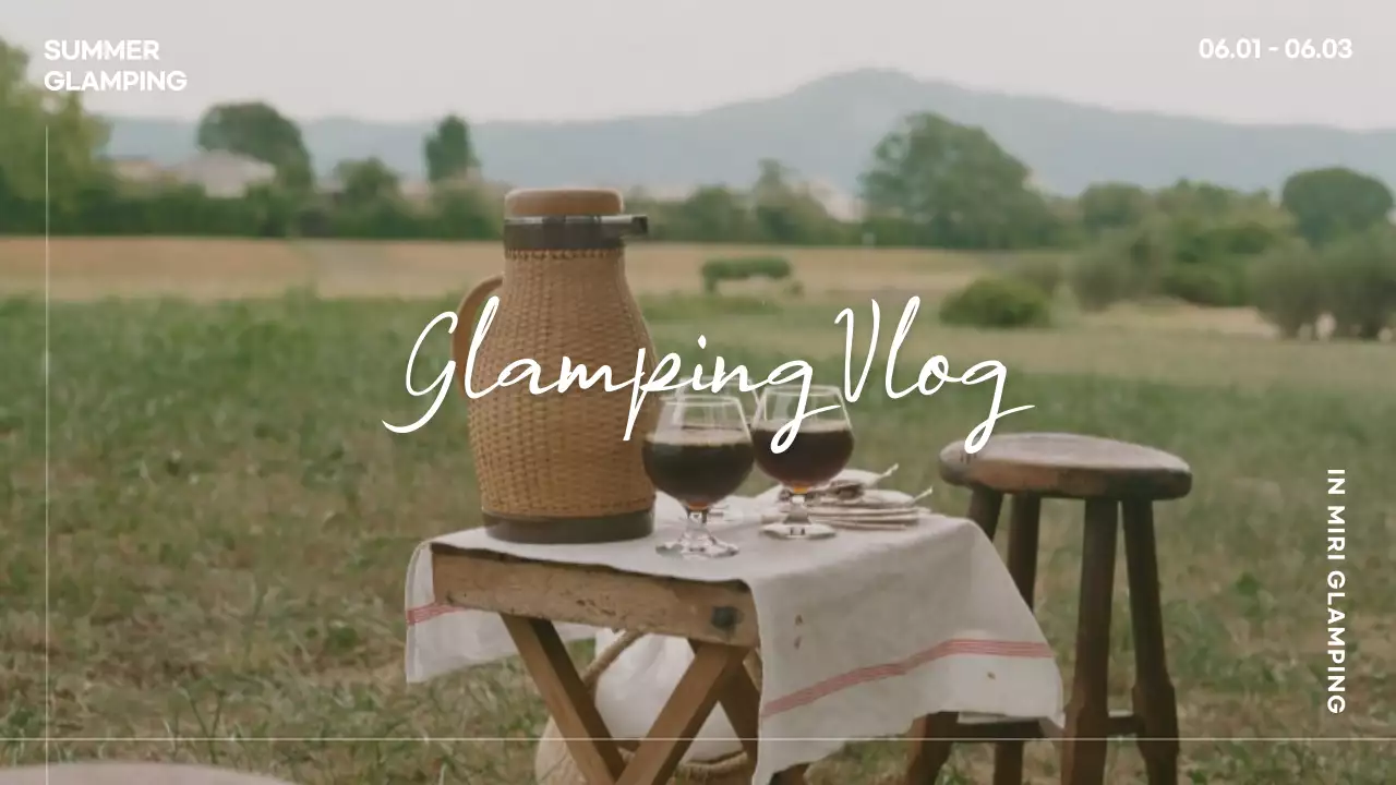 Beige Rustic Glamping Vlog YouTube Thumbnail