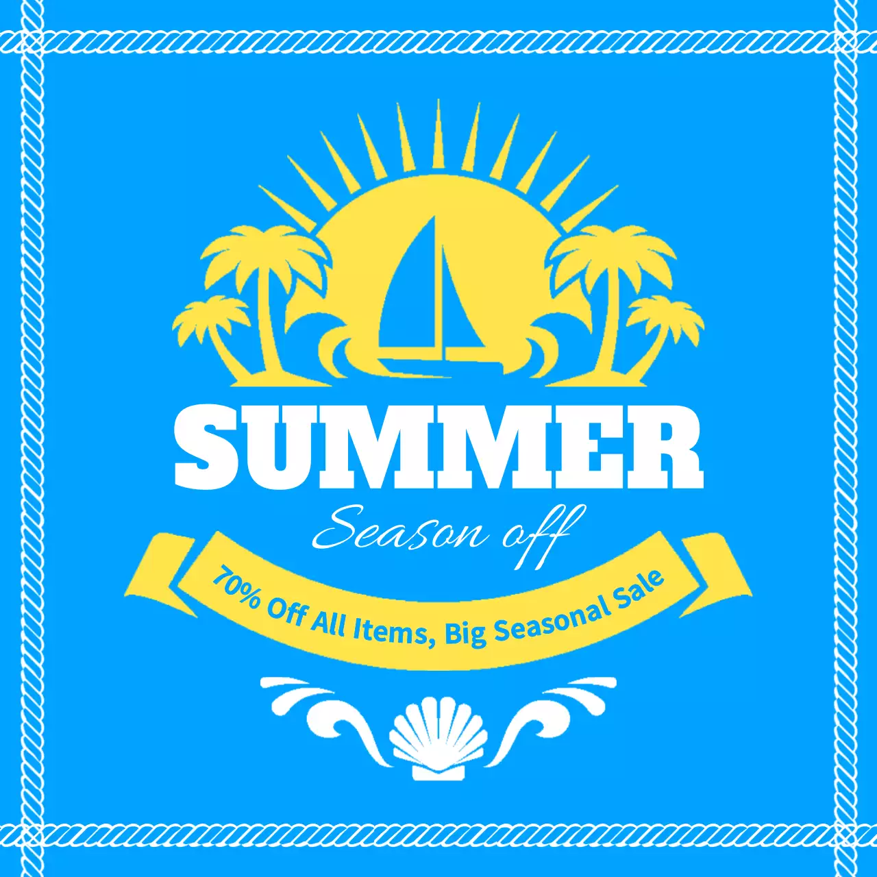 A sale promotion with a light blue, fresh feel