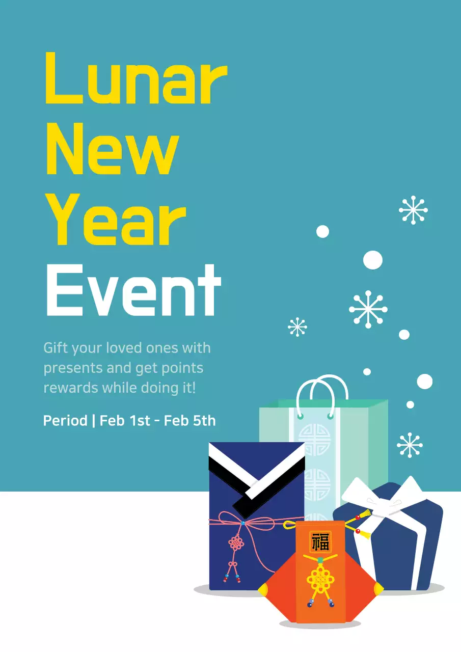 Teal Modern Holiday Promotion Poster