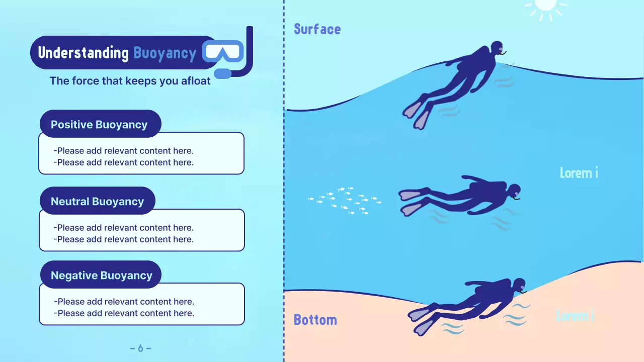 블루 모던 스쿠버 가이드 프레젠테이션