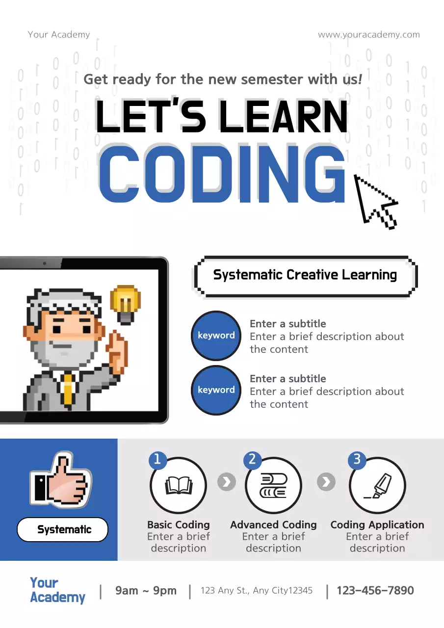Blue Modern Coding Advertisement Poster
