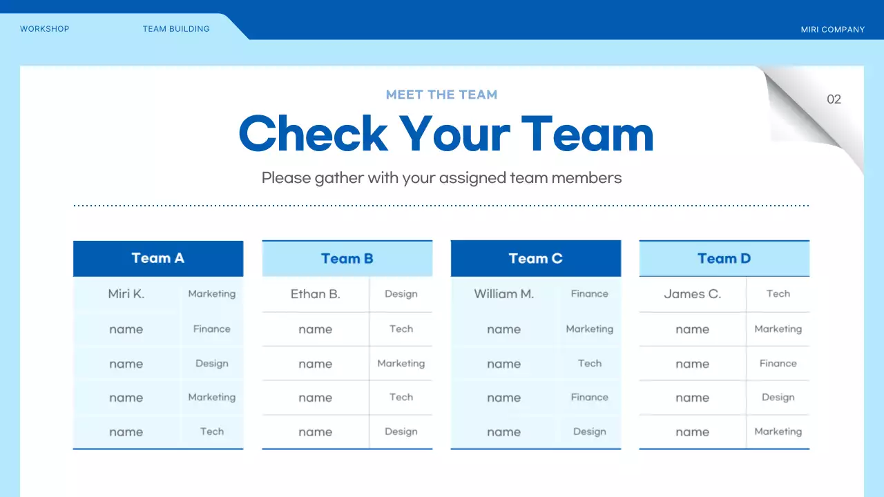 Team building workshop highlighting illustrations in blue and yellow