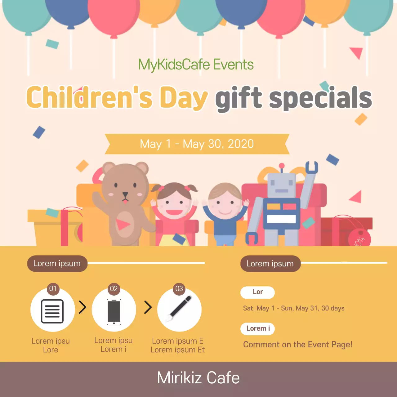 Beige Retro Children's Event Promotion Banner