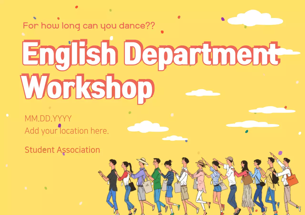 Yellow Retro Workshop Event Poster