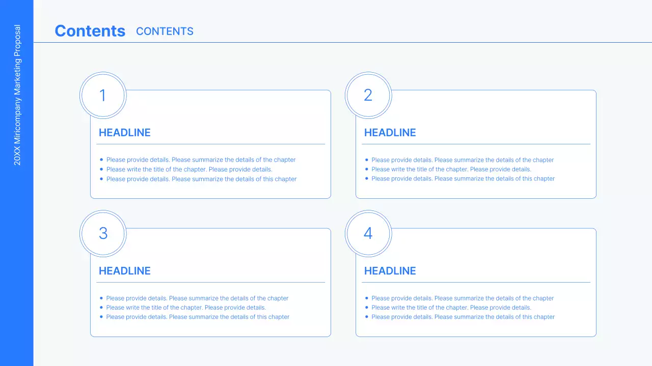 Business concept kit with blue, minimalist and simple lines