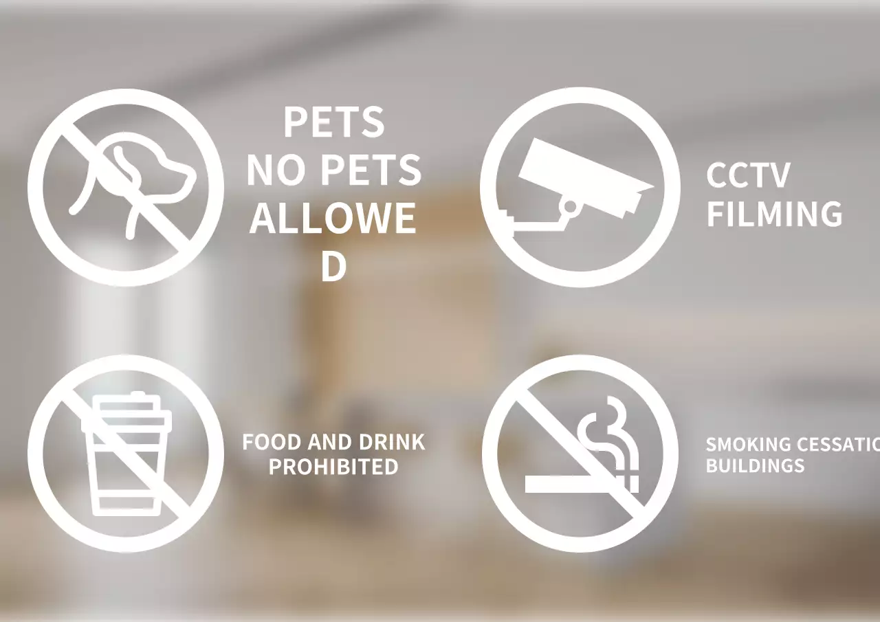 Stiker Huruf Piktogram Putih Sederhana