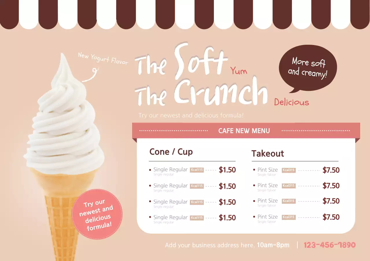 Beige Modern Ice Cream Promotion Poster