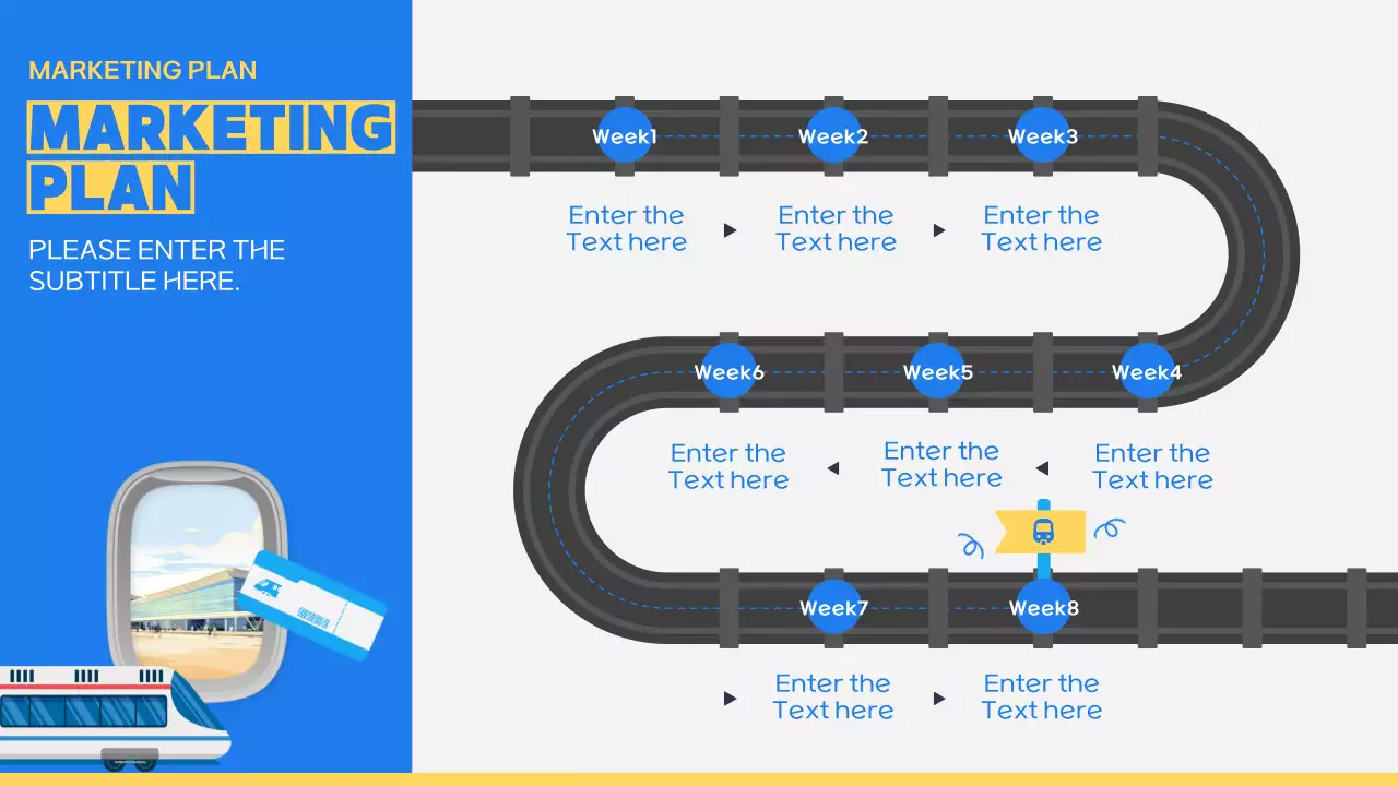 블루 모던 마케팅 계획 프레젠테이션