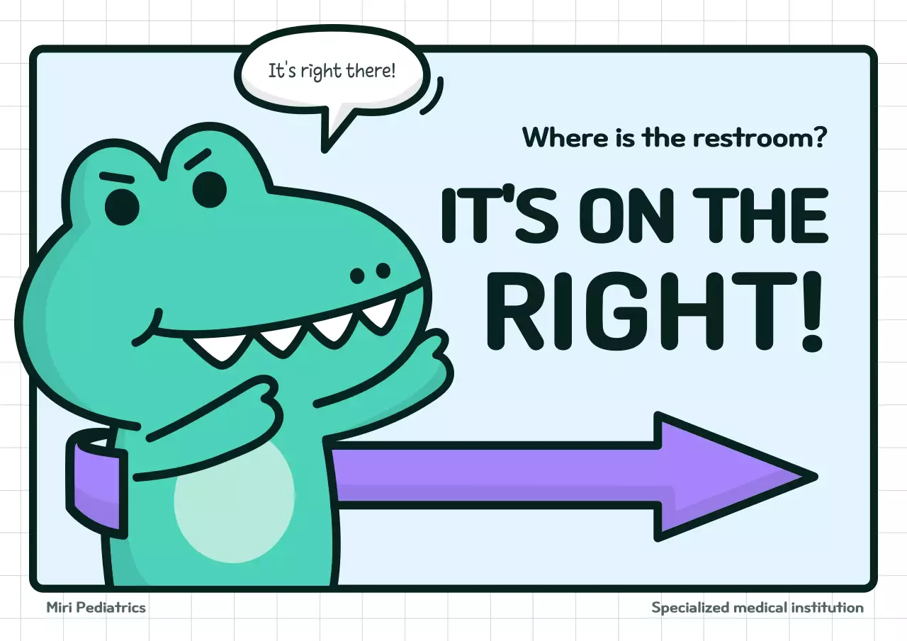 Green Cartoon Directions Guide Poster