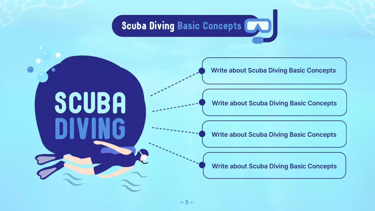 블루 모던 스쿠버 가이드 프레젠테이션