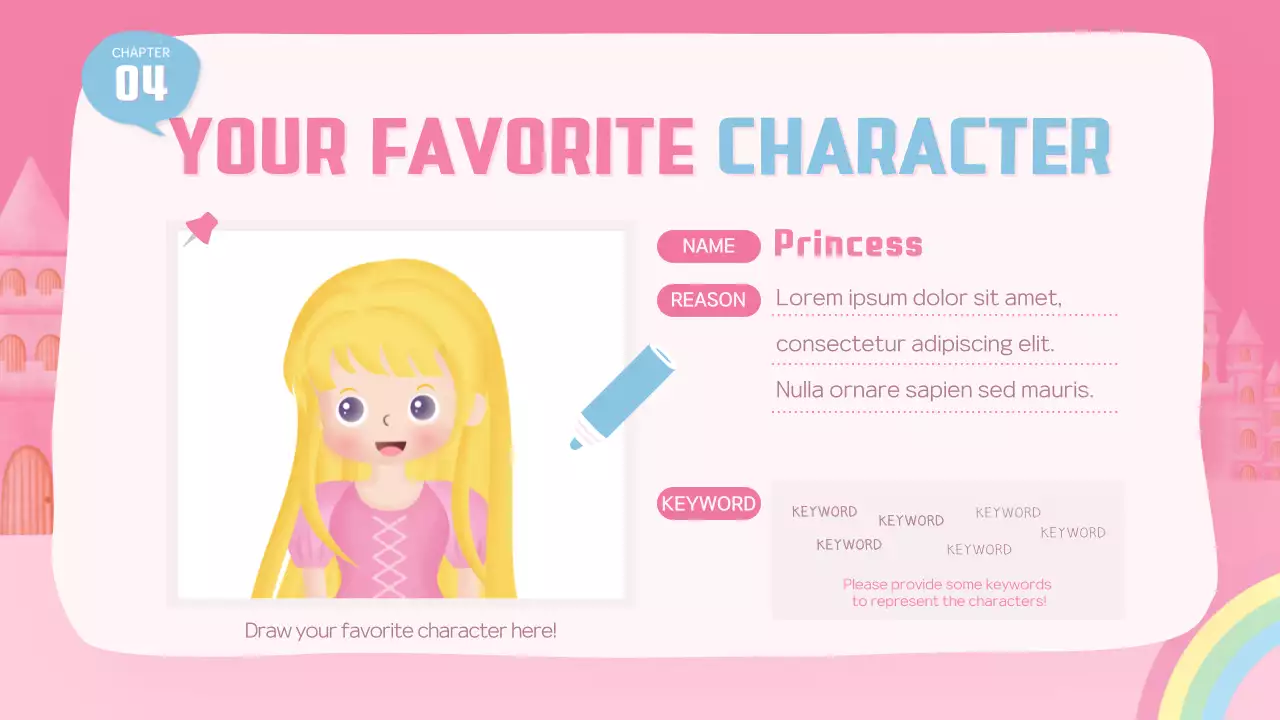 A cute princess in pink and a storytelling lesson