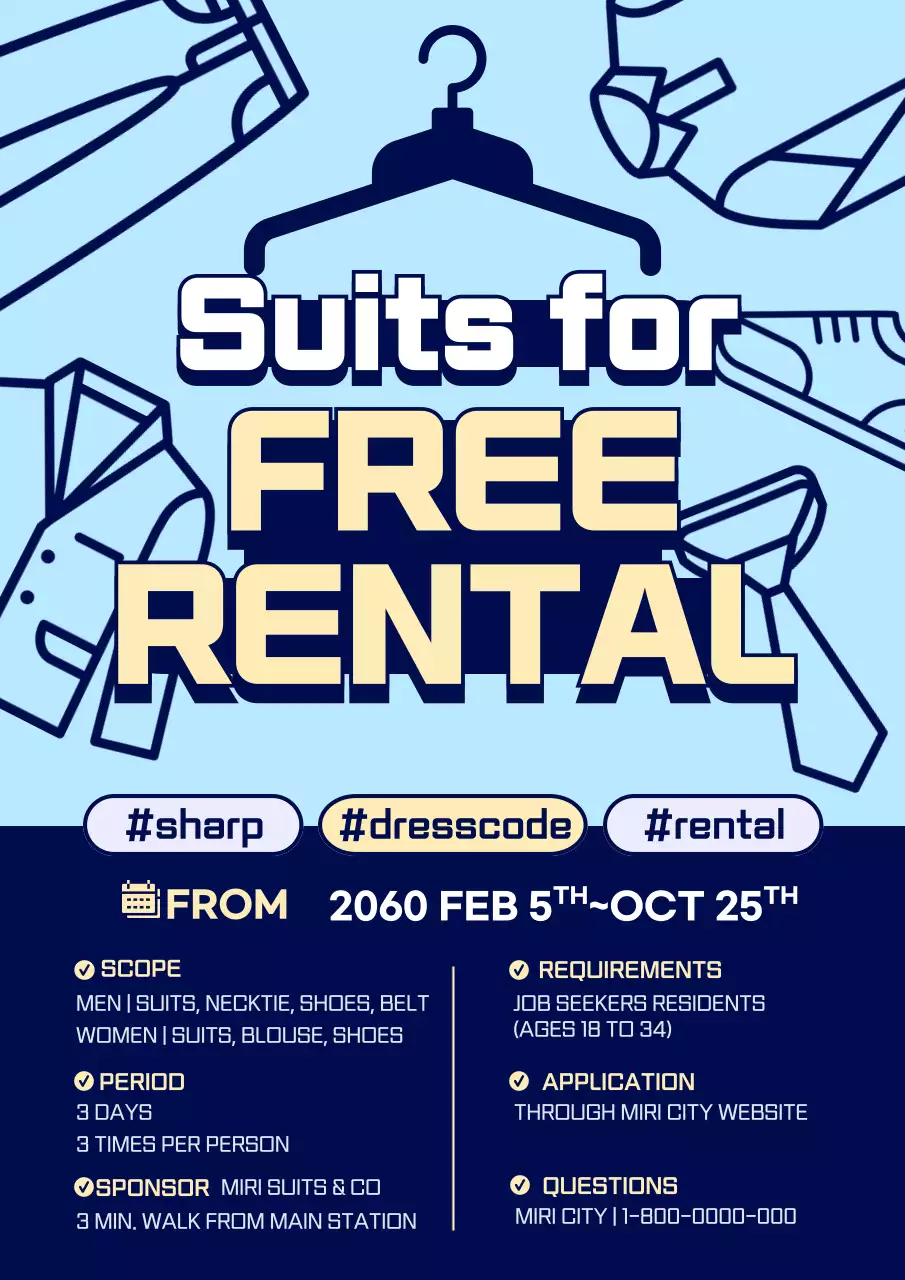 A simple light blue and yellow job readiness counseling center.