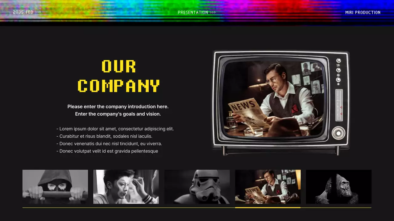 Video proposal for a colorful retro broadcast concept