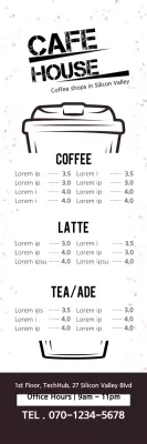 Banner de menu de café minimalista preto