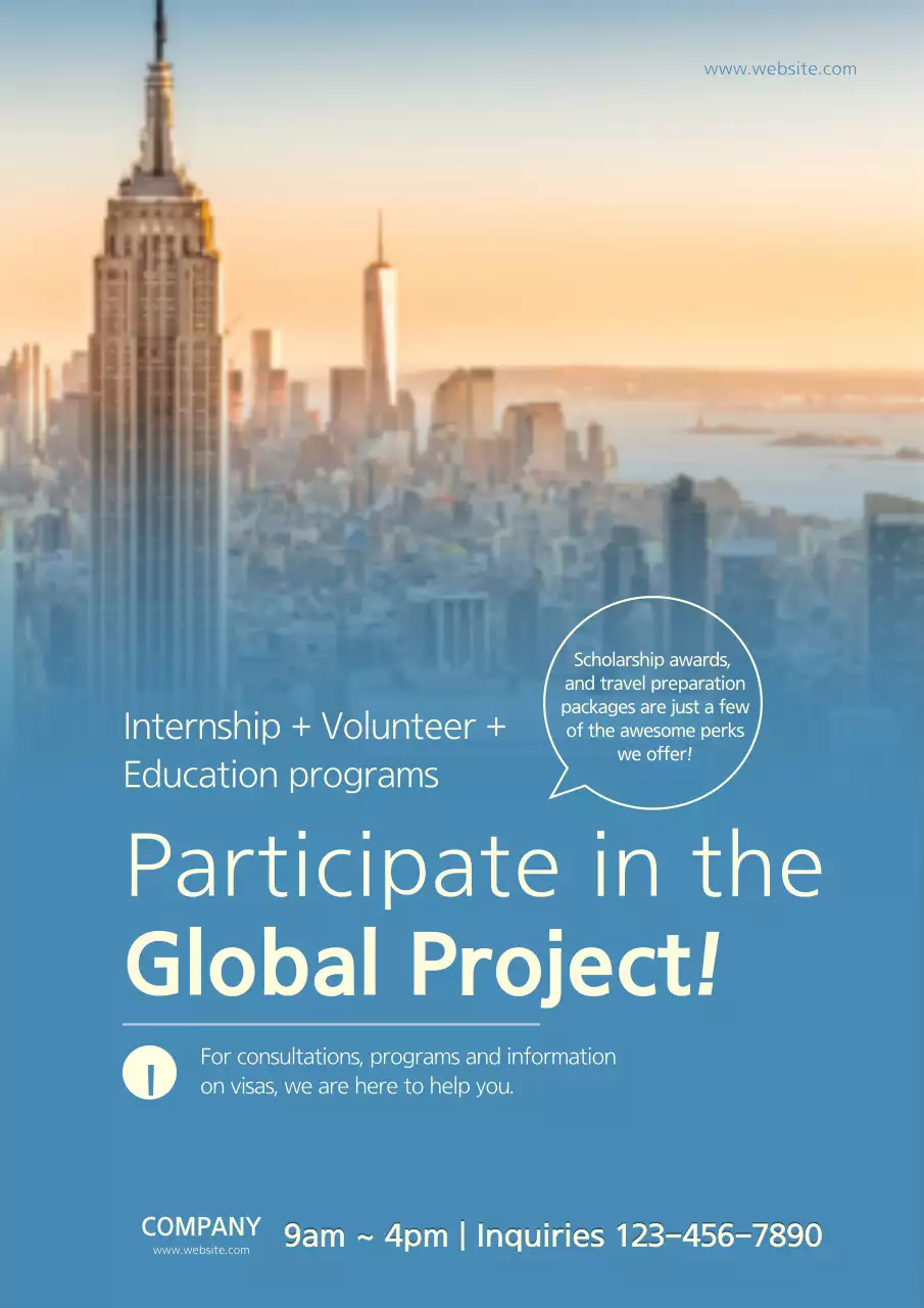 Blue Modern Education Promotion Poster