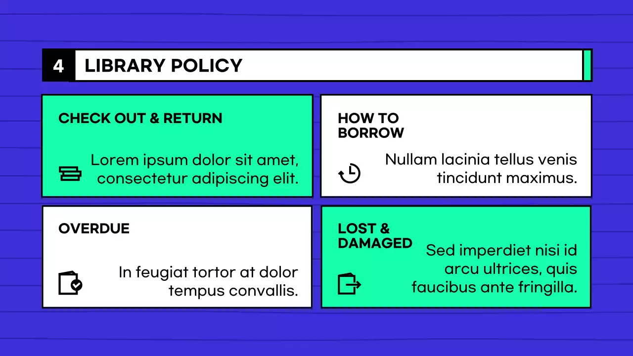 A guide to using the blue and mint middle school library