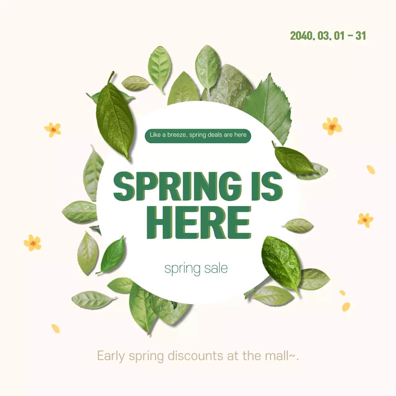 Green Modern Spring Promotion Instagram Post