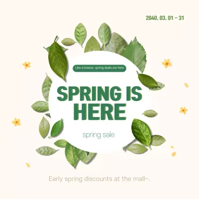 Green Modern Spring Promotion Instagram Post