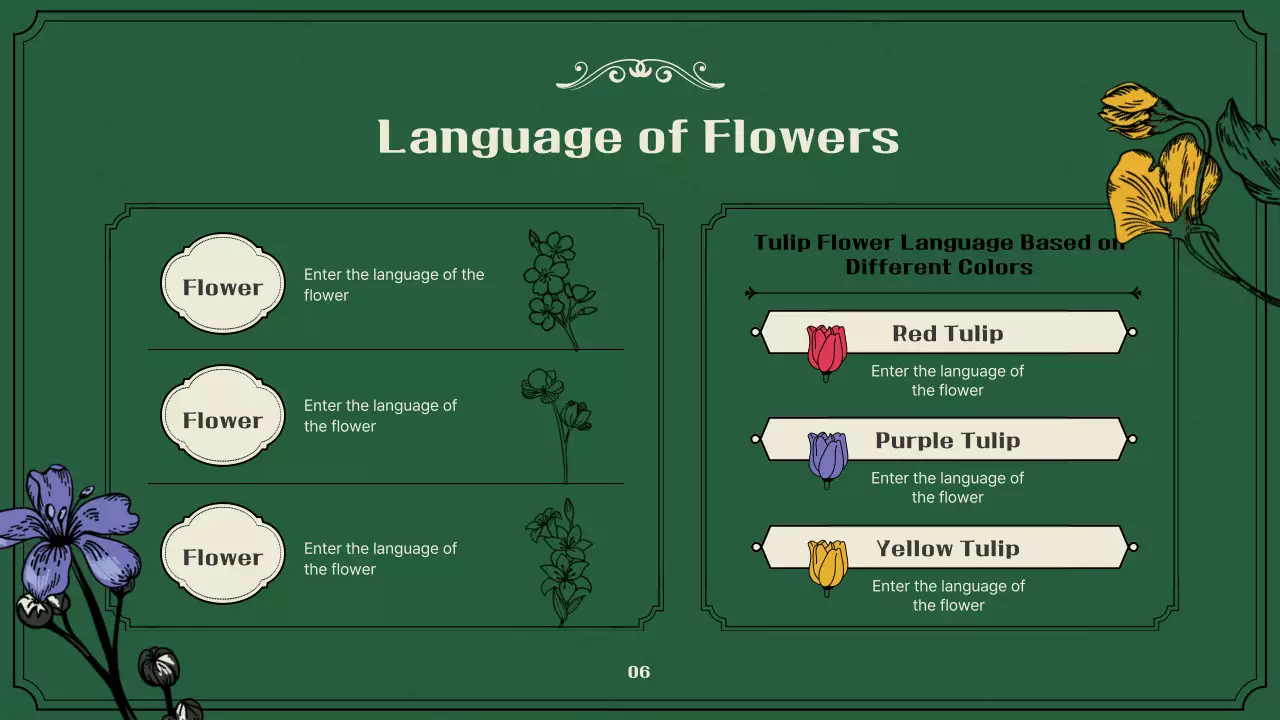 Introducing vintage spring flowers in green and beige