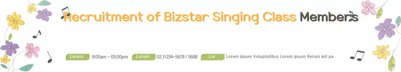 Faixa de recrutamento de canto floral laranja