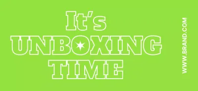 A simple design that emphasizes text with courier-related phrases in chartreuse and white.