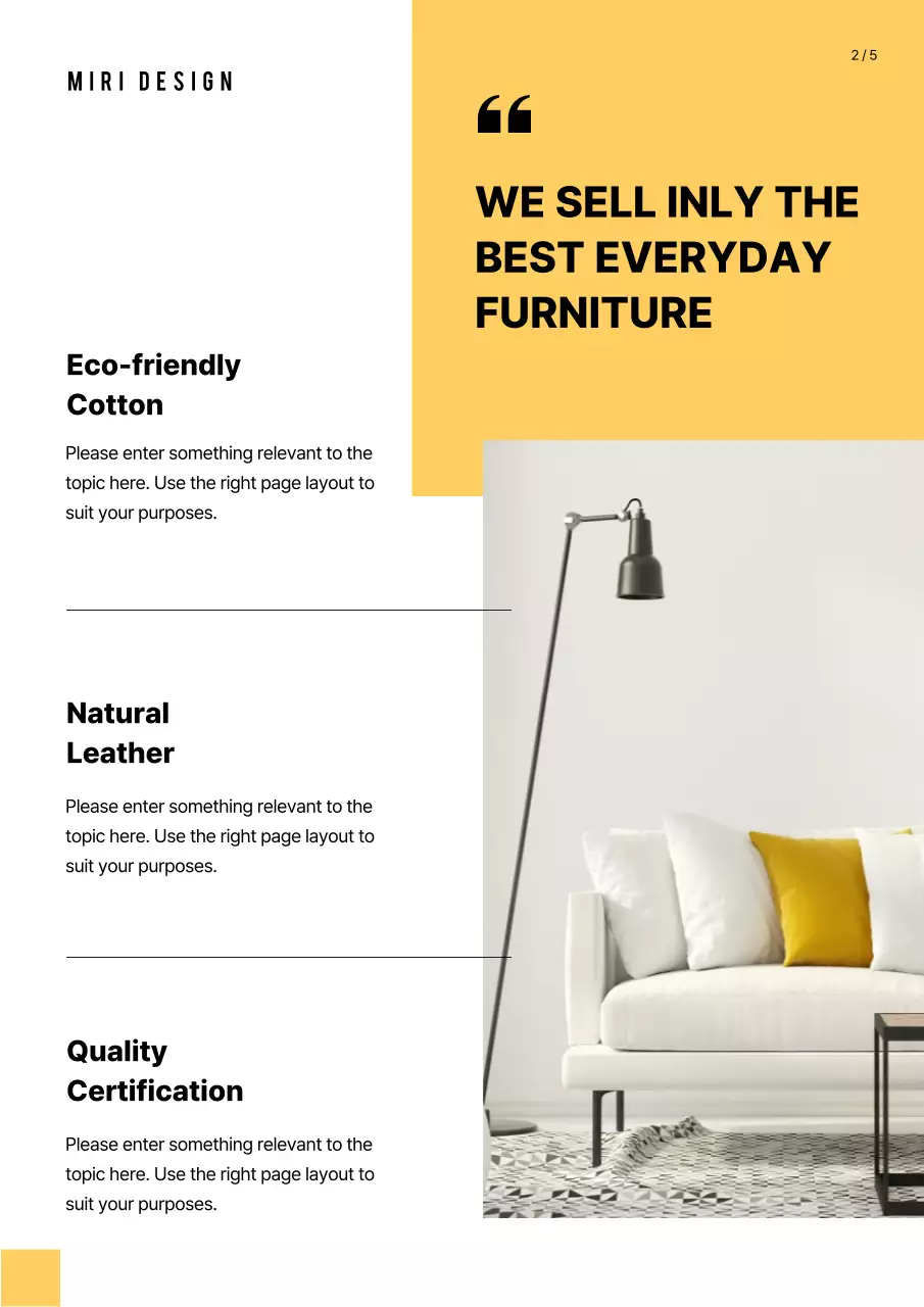 Yellow Modern Furniture Brochure