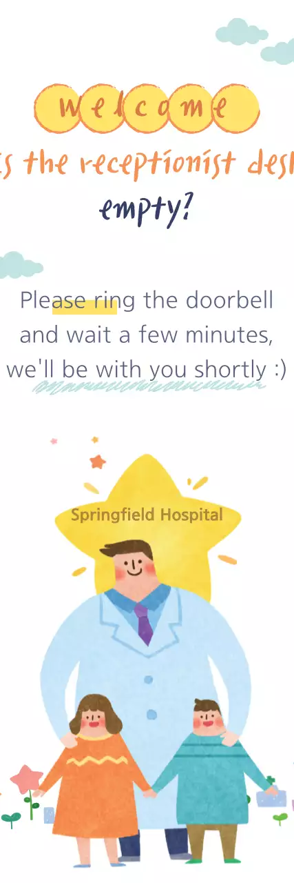 Faixa de Aviso Hospitalar Simples Laranja