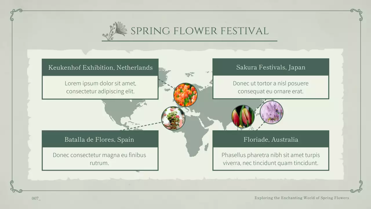 Tema musim semi bunga dengan latar belakang mint