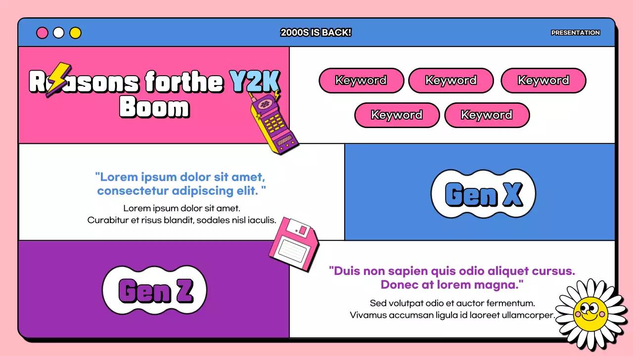 Menganalisis tren Y2K yang norak dengan warna merah muda dan biru