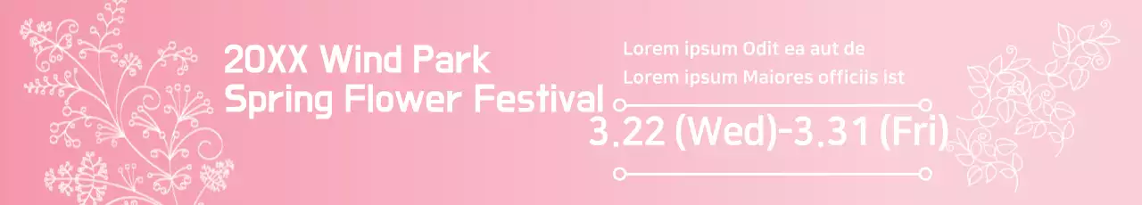 Banner de anúncio do festival floral rosa