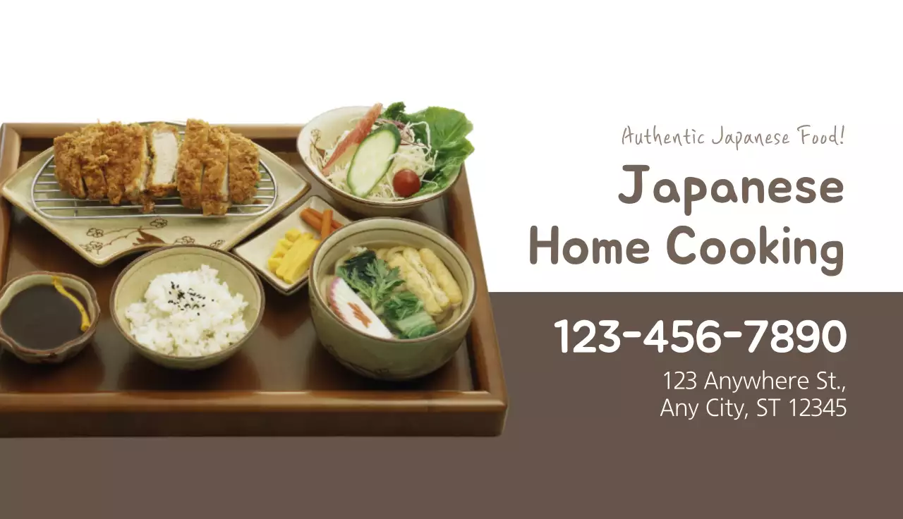 Brown Traditional Japanese Menu Promotion Business Card