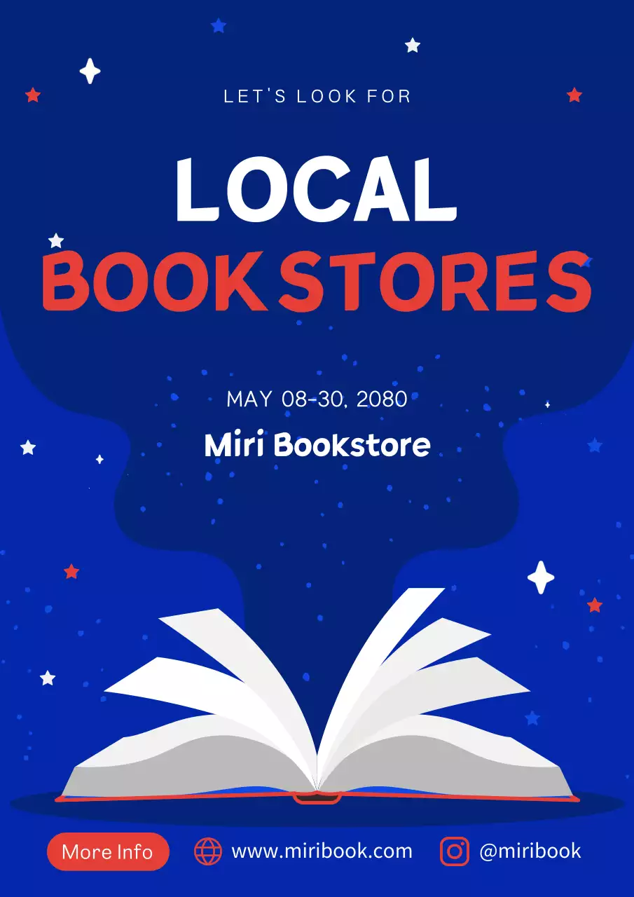 파란색과 주황색의 밤하늘 책 서점