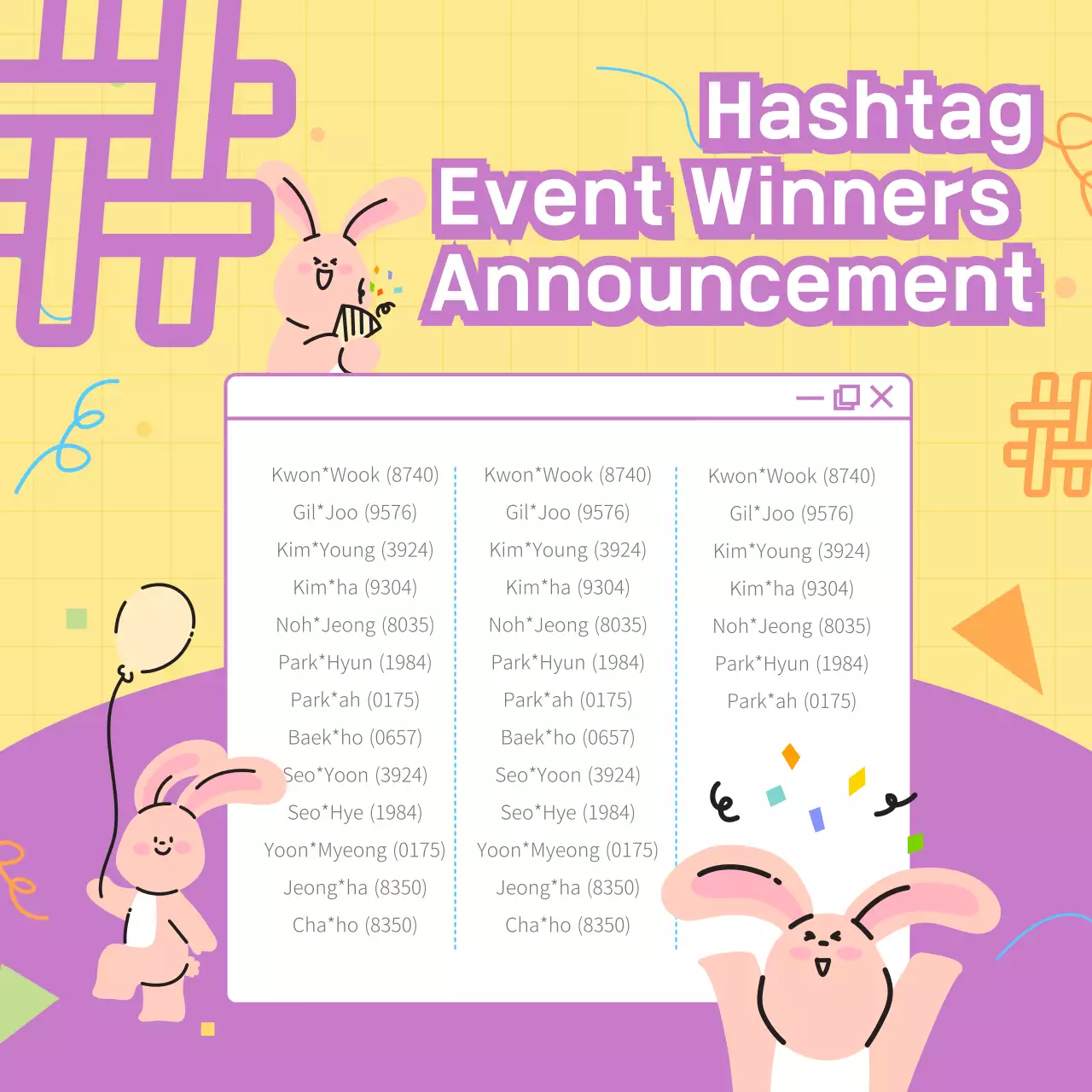 Purple Cute Event Announcement Social Media Post