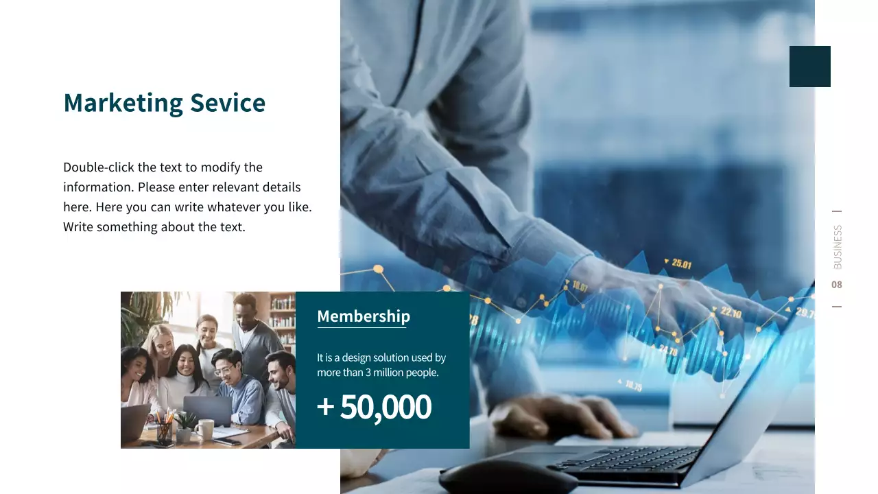 A simple business proposal in turquoise and brown.