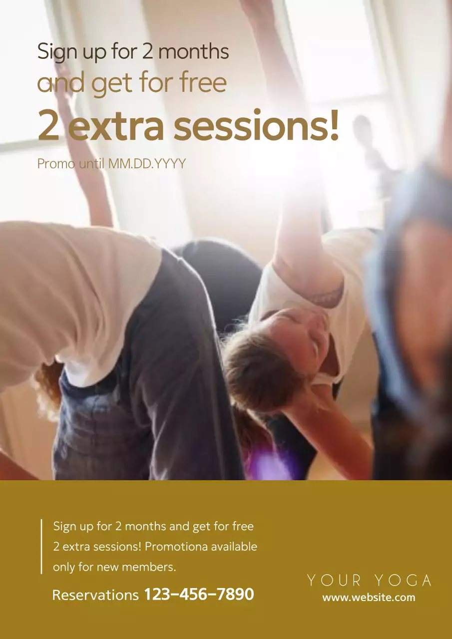 Beige Minimal Yoga Promotion Poster