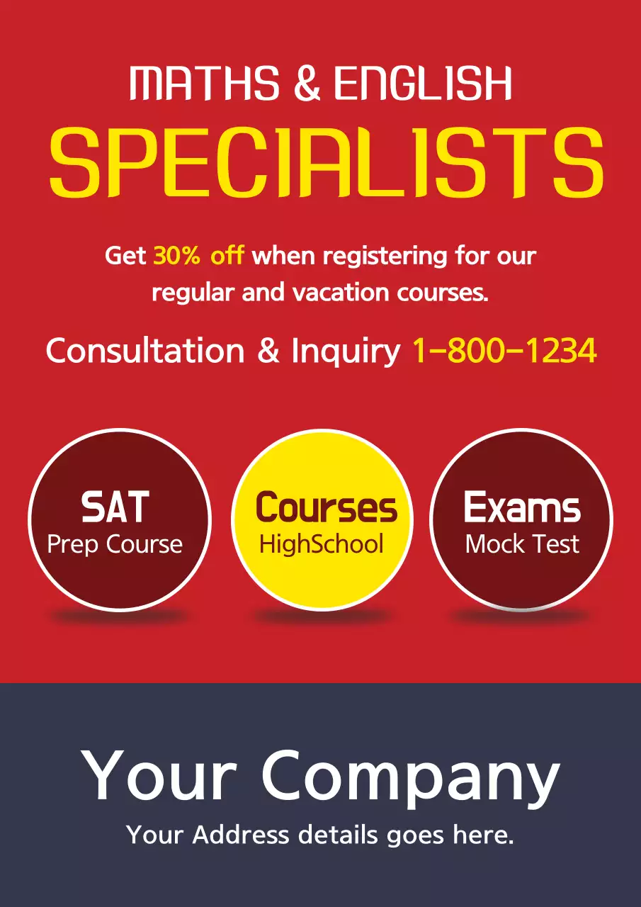 Red Modern Education Promotion Poster