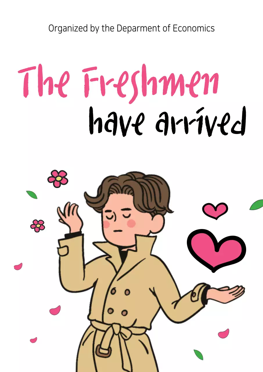 Pink Trendy Freshmen Announcement Poster