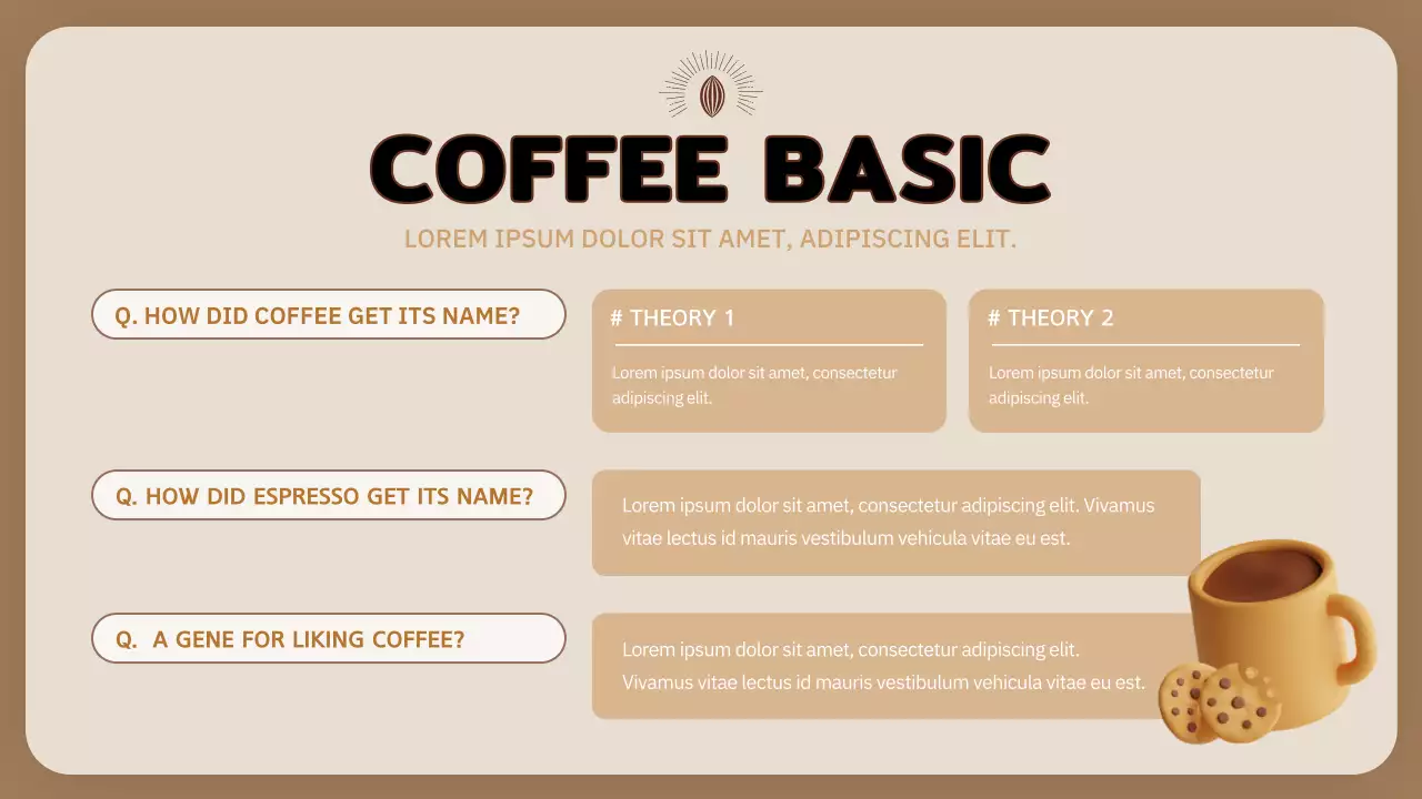 베이지색 커피 교육 따뜻한 프레젠테이션 