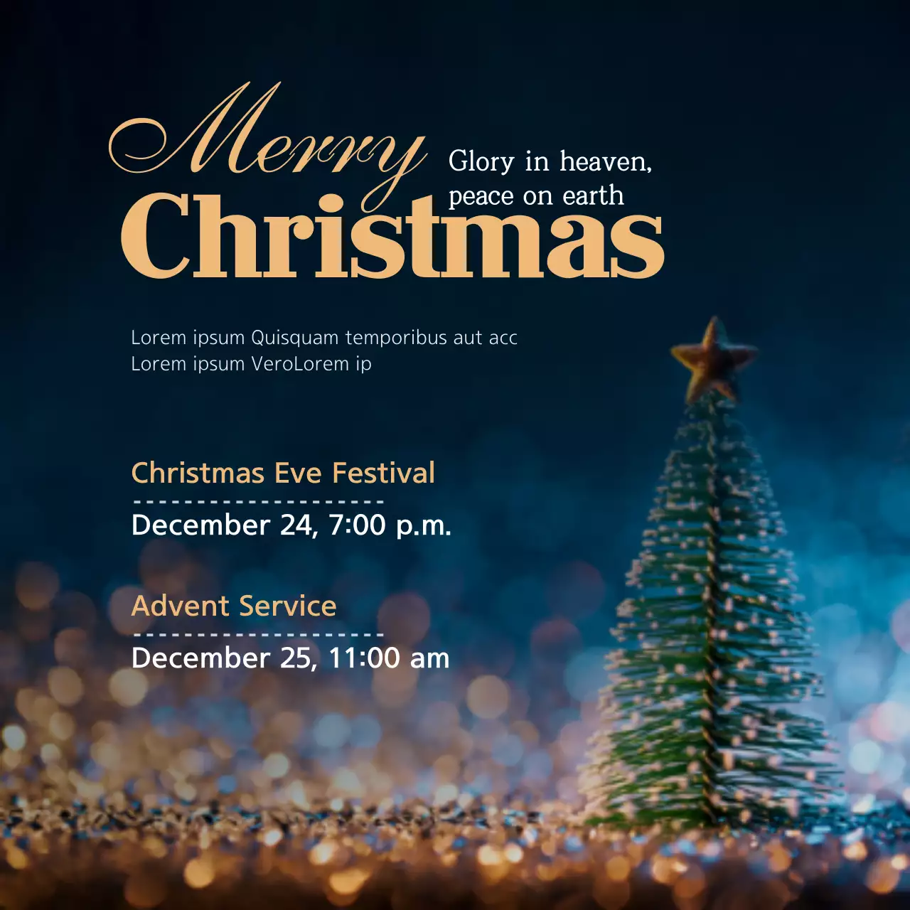 Banner de anúncio de Natal elegante azul